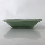 Antique Japanese Ceramic Small Plate Kozara Pottery Celadon Ho-Oh Green Y262