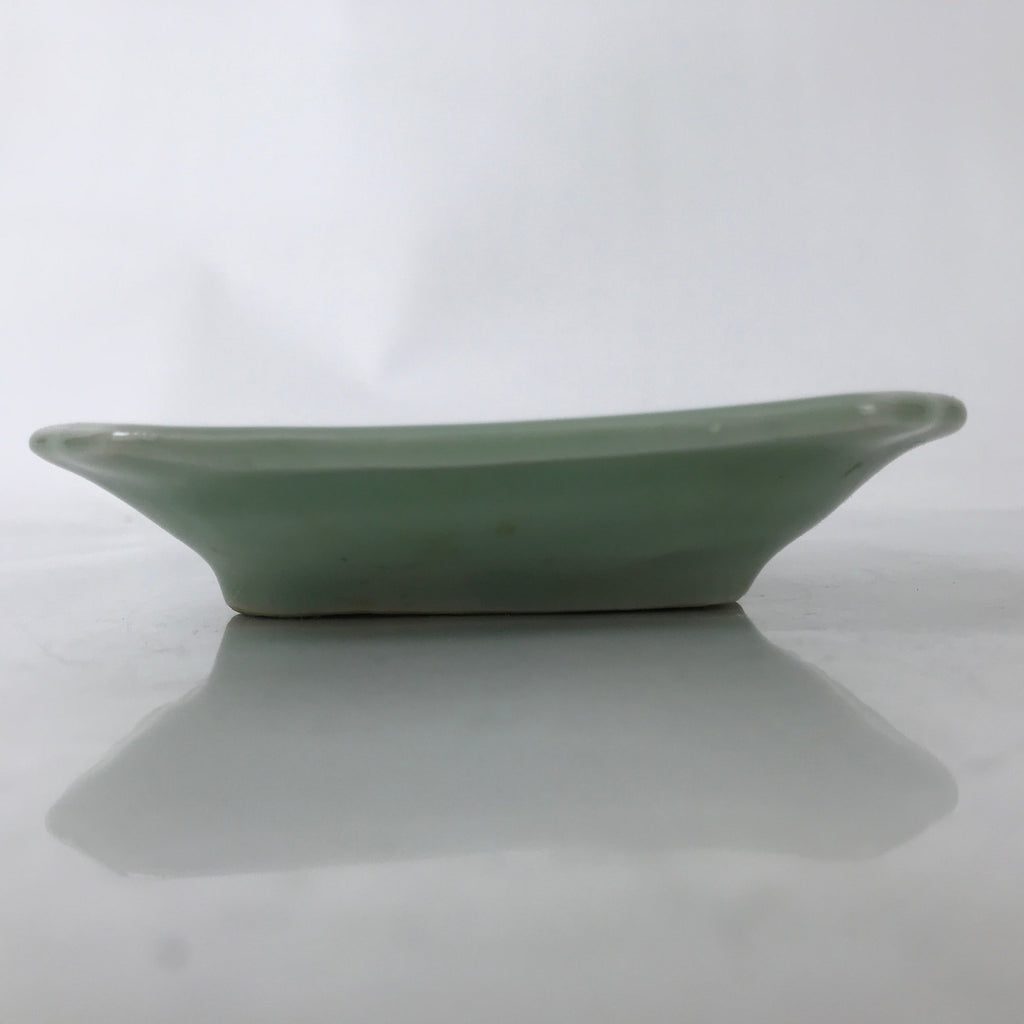 Antique Japanese Ceramic Small Plate Kozara Pottery Celadon Ho-Oh Green Y262