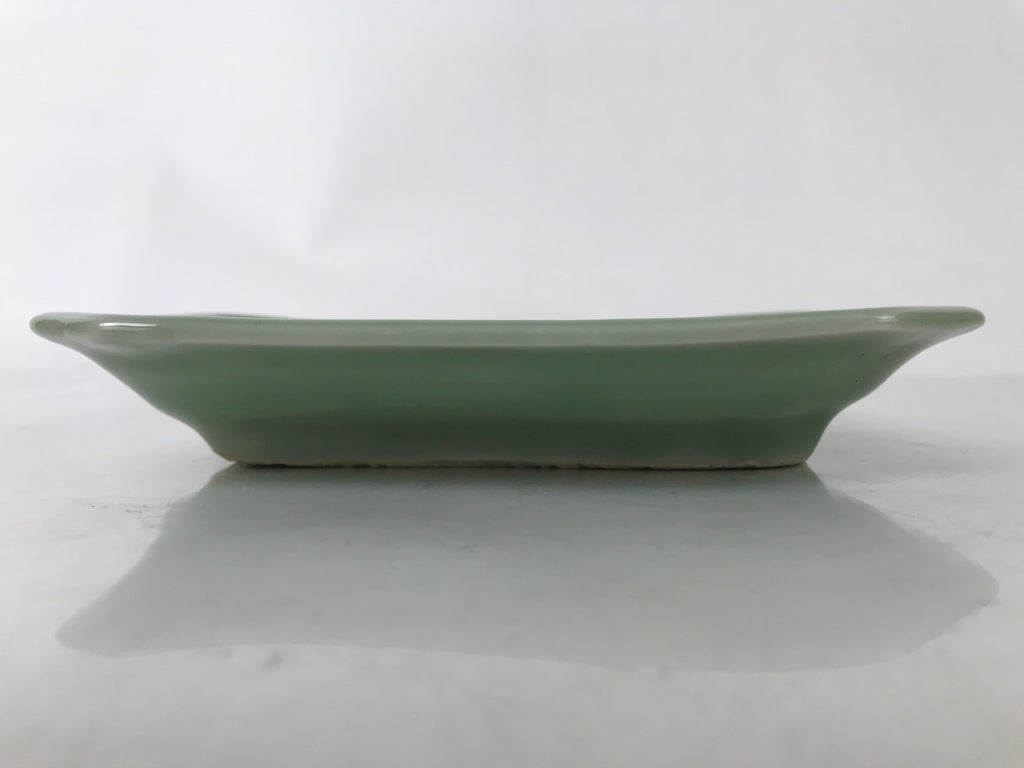 Antique Japanese Ceramic Small Plate Kozara Pottery Celadon Ho-Oh Green Y281