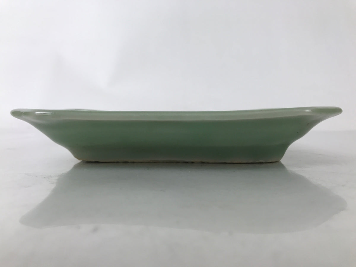 Antique Japanese Ceramic Small Plate Kozara Pottery Celadon Ho-Oh Green Y281