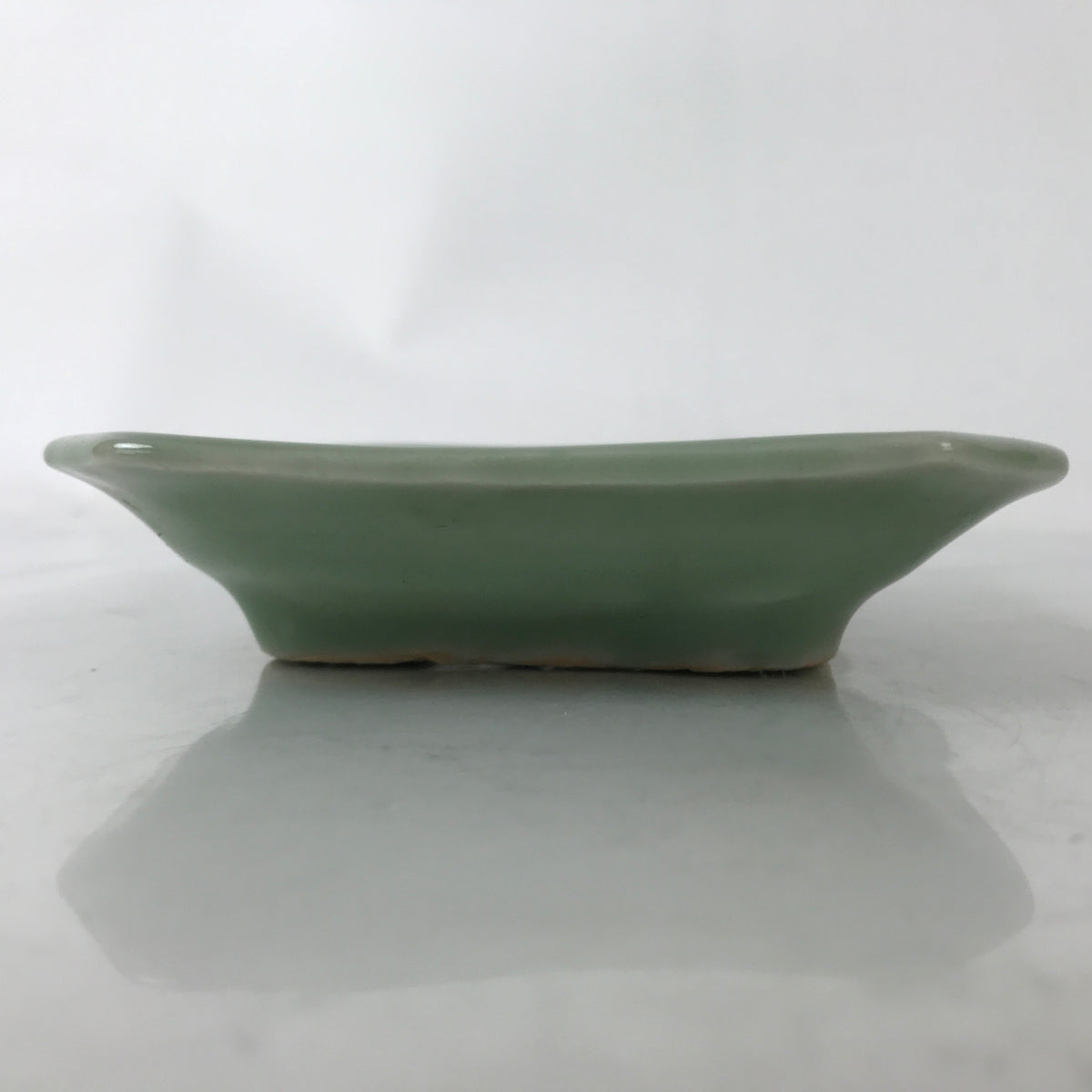Antique Japanese Ceramic Small Plate Kozara Pottery Celadon Ho-Oh Green Y281