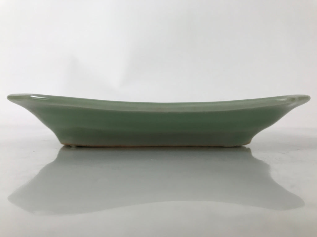 Antique Japanese Ceramic Small Plate Kozara Pottery Celadon Ho-Oh Green Y281