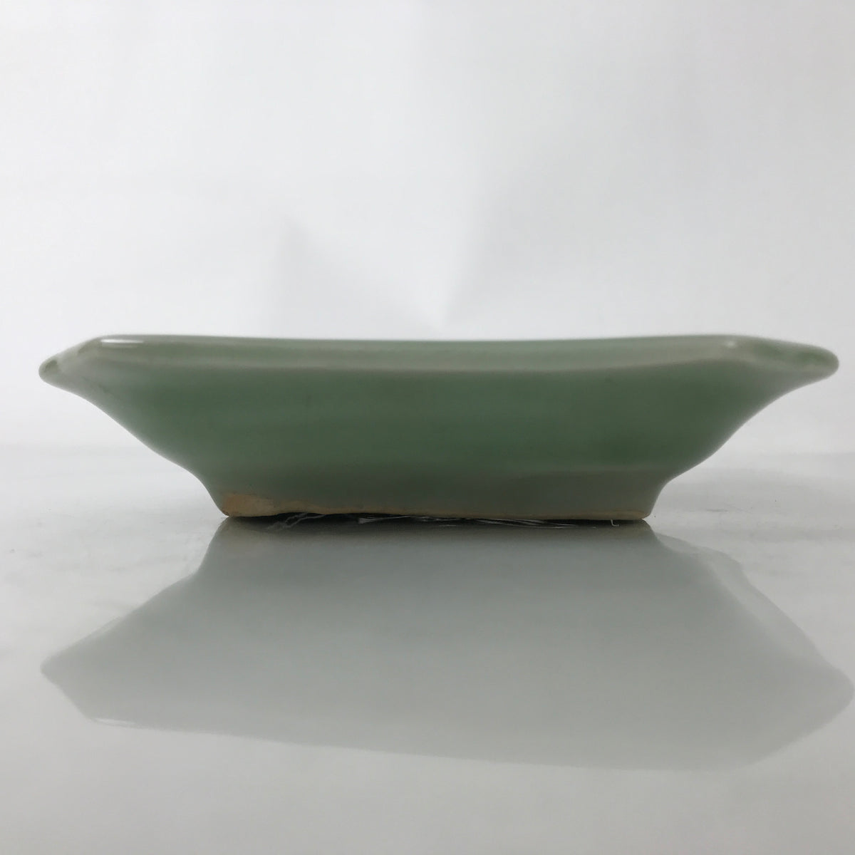Antique Japanese Ceramic Small Plate Kozara Pottery Celadon Ho-Oh Green Y281