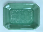 Antique Japanese Ceramic Small Plate Kozara Pottery Celadon Ho-Oh Green Y282