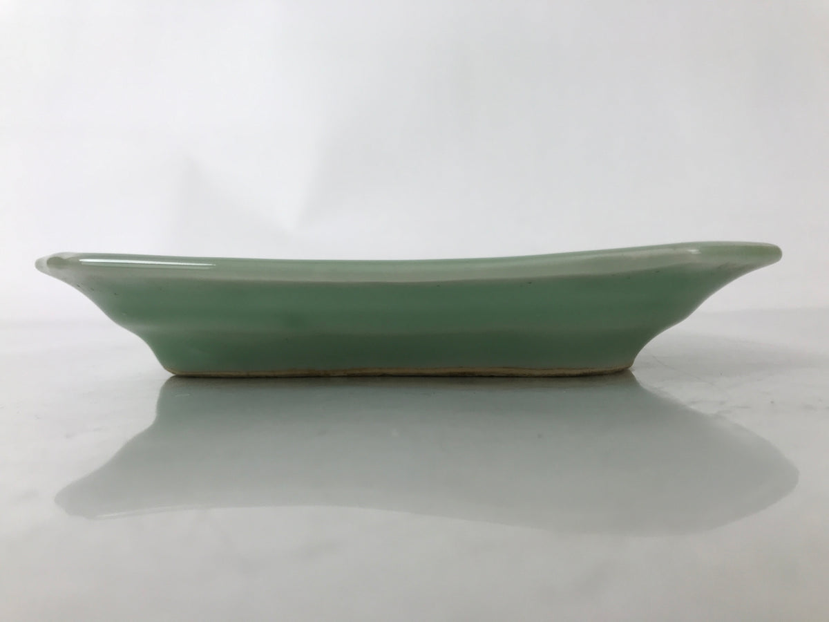 Antique Japanese Ceramic Small Plate Kozara Pottery Celadon Ho-Oh Green Y282