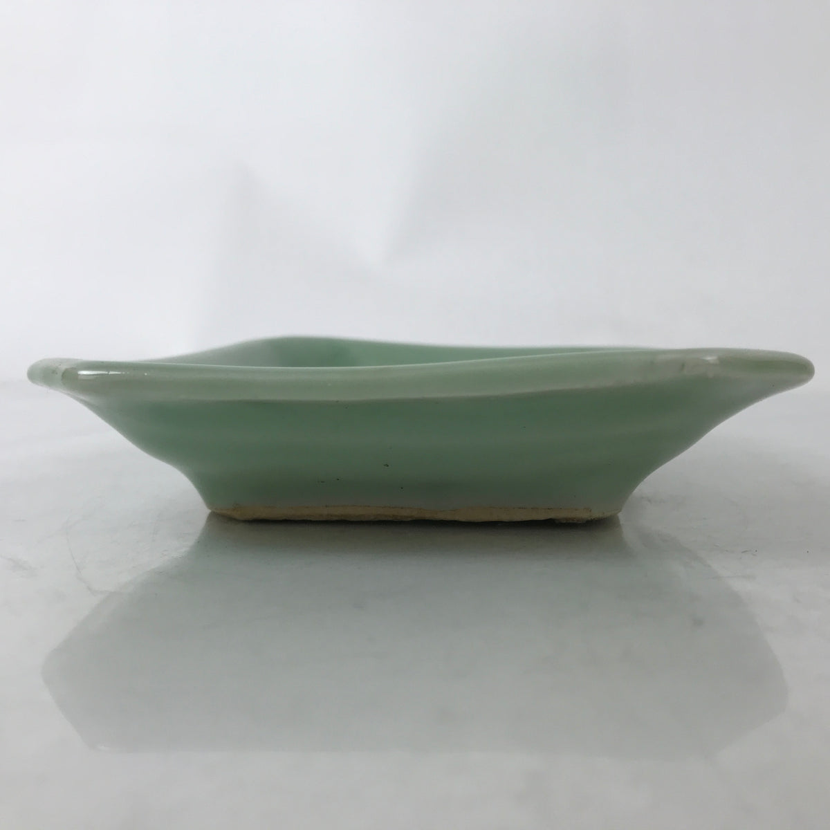 Antique Japanese Ceramic Small Plate Kozara Pottery Celadon Ho-Oh Green Y282