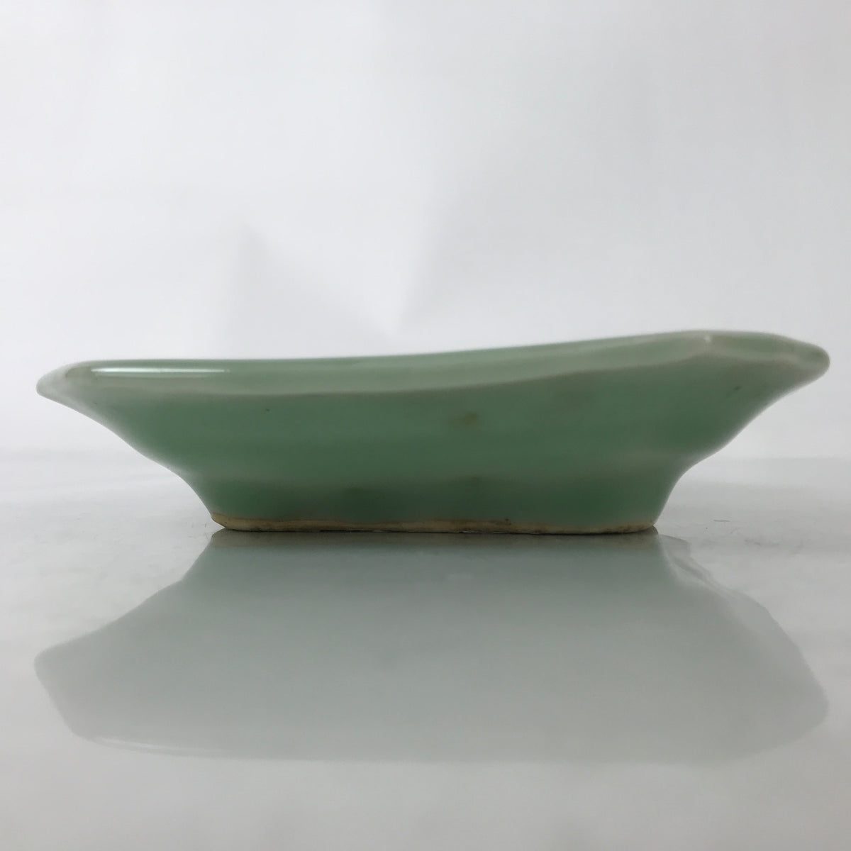 Antique Japanese Ceramic Small Plate Kozara Pottery Celadon Ho-Oh Green Y282