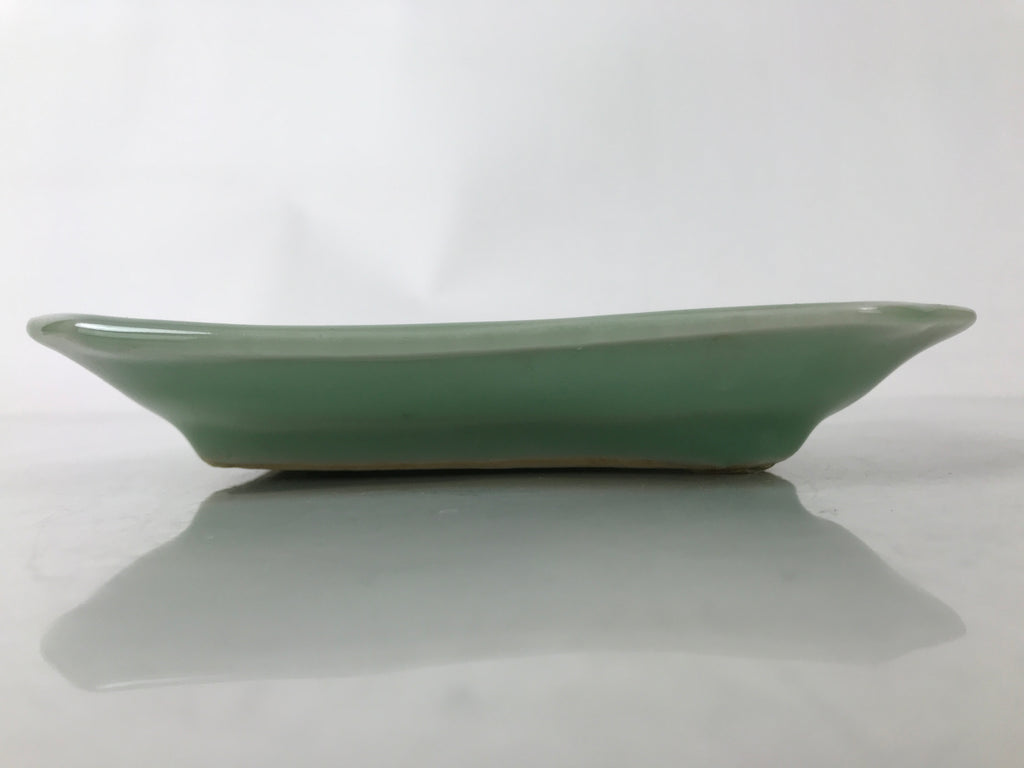 Antique Japanese Ceramic Small Plate Kozara Pottery Celadon Ho-Oh Green Y283