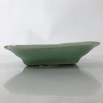 Antique Japanese Ceramic Small Plate Kozara Pottery Celadon Ho-Oh Green Y283