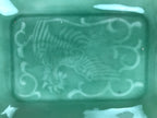 Antique Japanese Ceramic Small Plate Kozara Pottery Celadon Ho-Oh Green Y283
