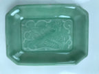Antique Japanese Ceramic Small Plate Kozara Pottery Celadon Ho-Oh Green Y284