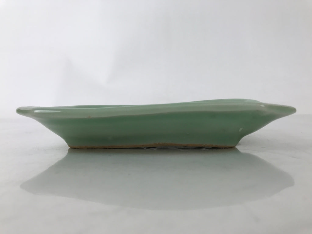 Antique Japanese Ceramic Small Plate Kozara Pottery Celadon Ho-Oh Green Y284
