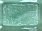 Antique Japanese Ceramic Small Plate Kozara Pottery Celadon Ho-Oh Green Y284