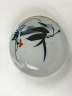 Antique Japanese Ceramic Small Plate Meimeizara Bamboo Plum Black Orange PY575