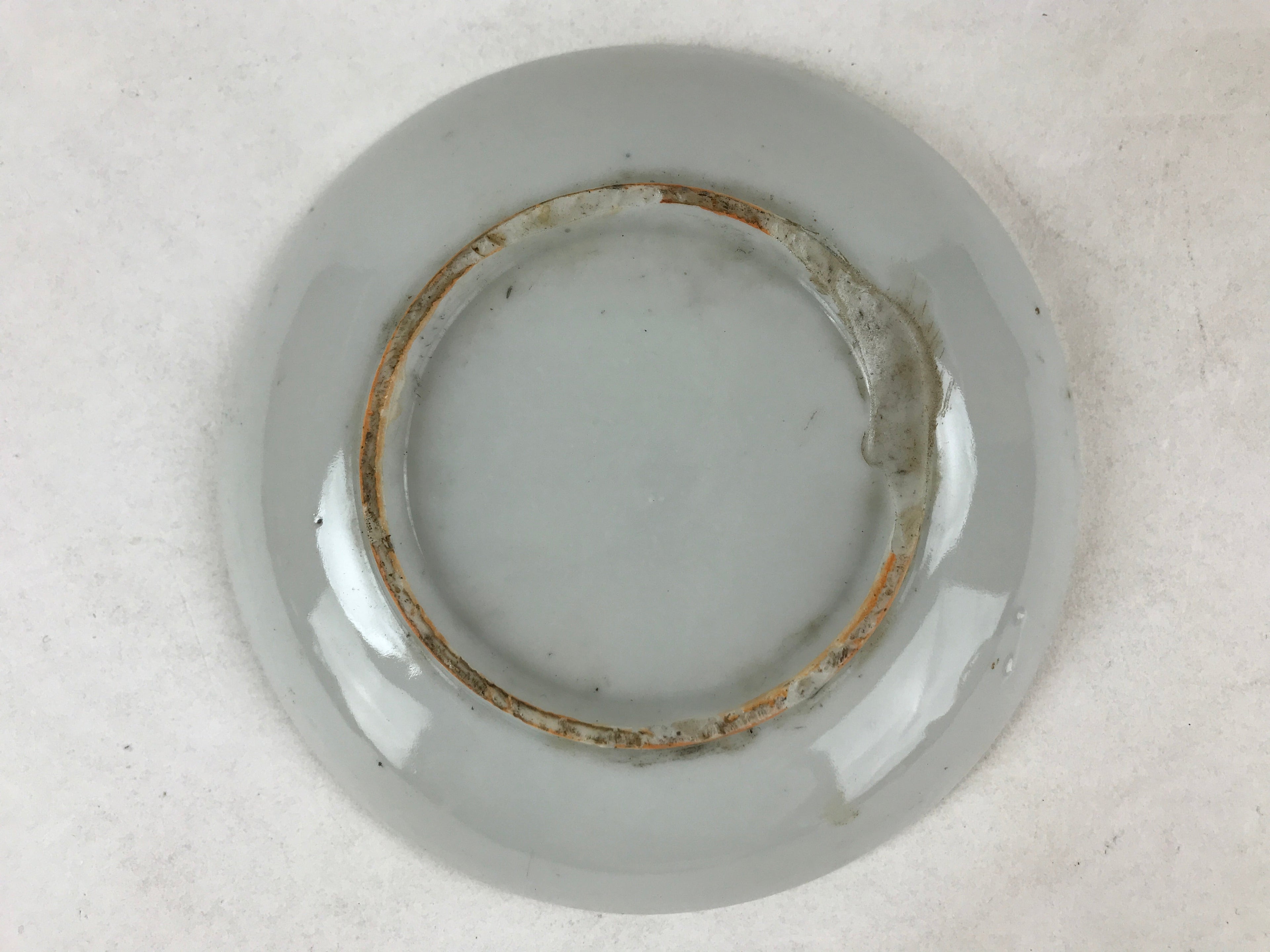 Antique Japanese Ceramic Small Plate Meimeizara Bamboo Plum Black Orange PY578