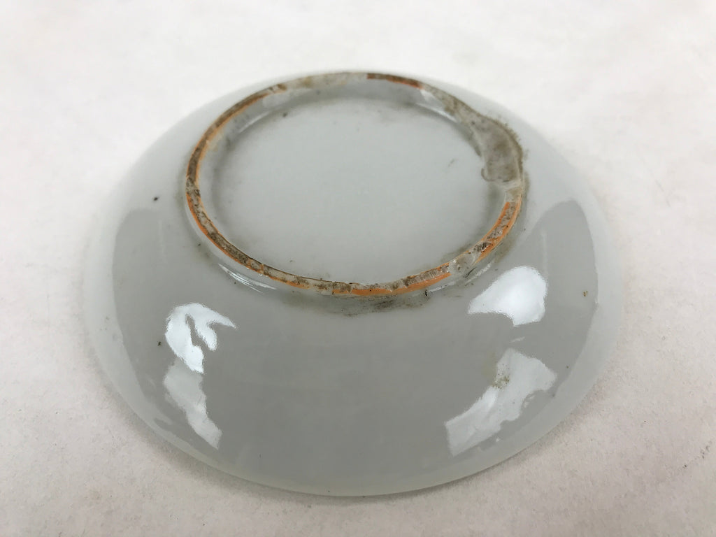 Antique Japanese Ceramic Small Plate Meimeizara Bamboo Plum Black Orange PY578