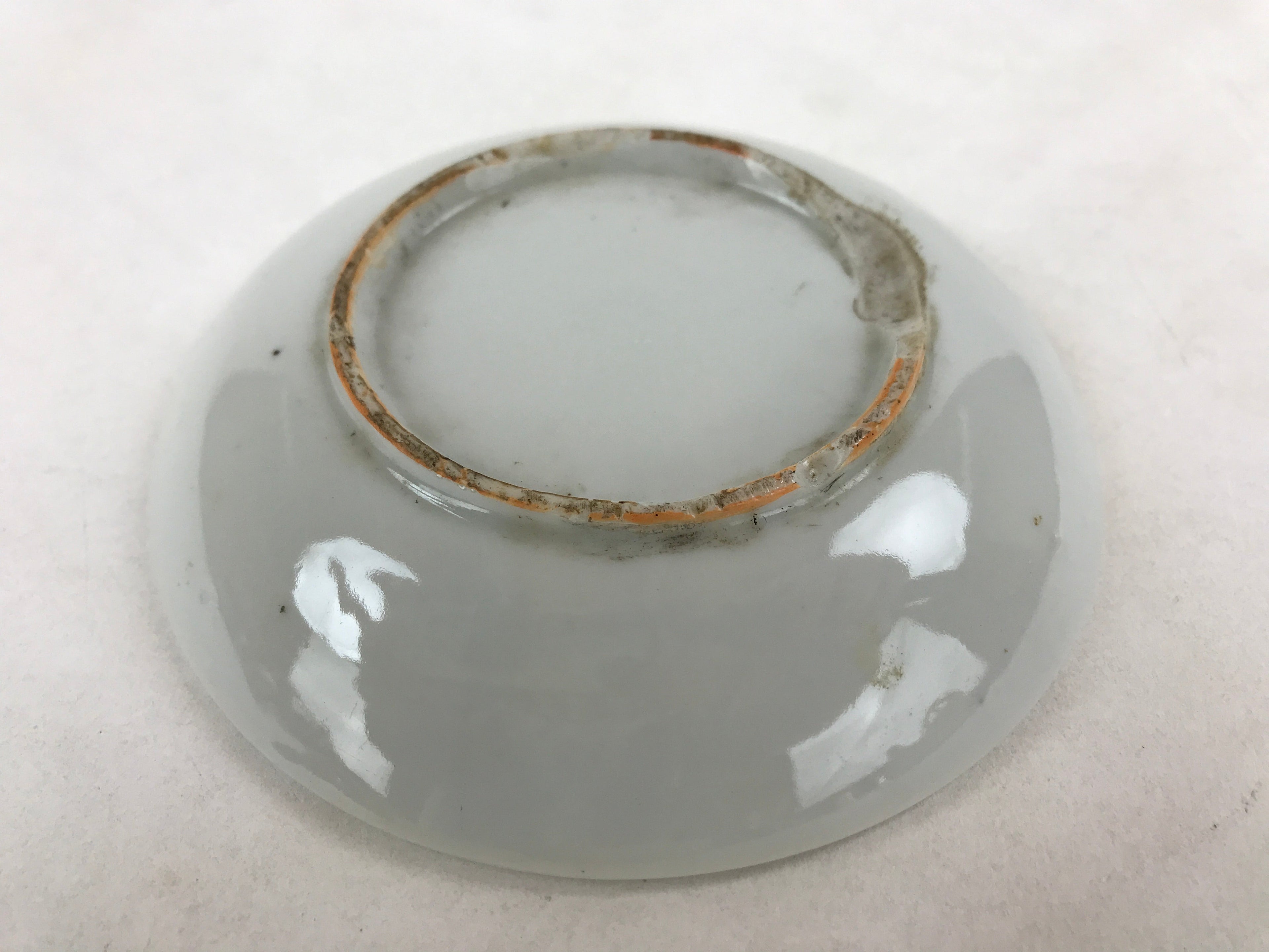 Antique Japanese Ceramic Small Plate Meimeizara Bamboo Plum Black Orange PY578