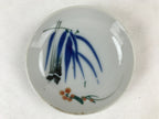 Antique Japanese Ceramic Small Plate Meimeizara Bamboo Plum Black Orange PY579
