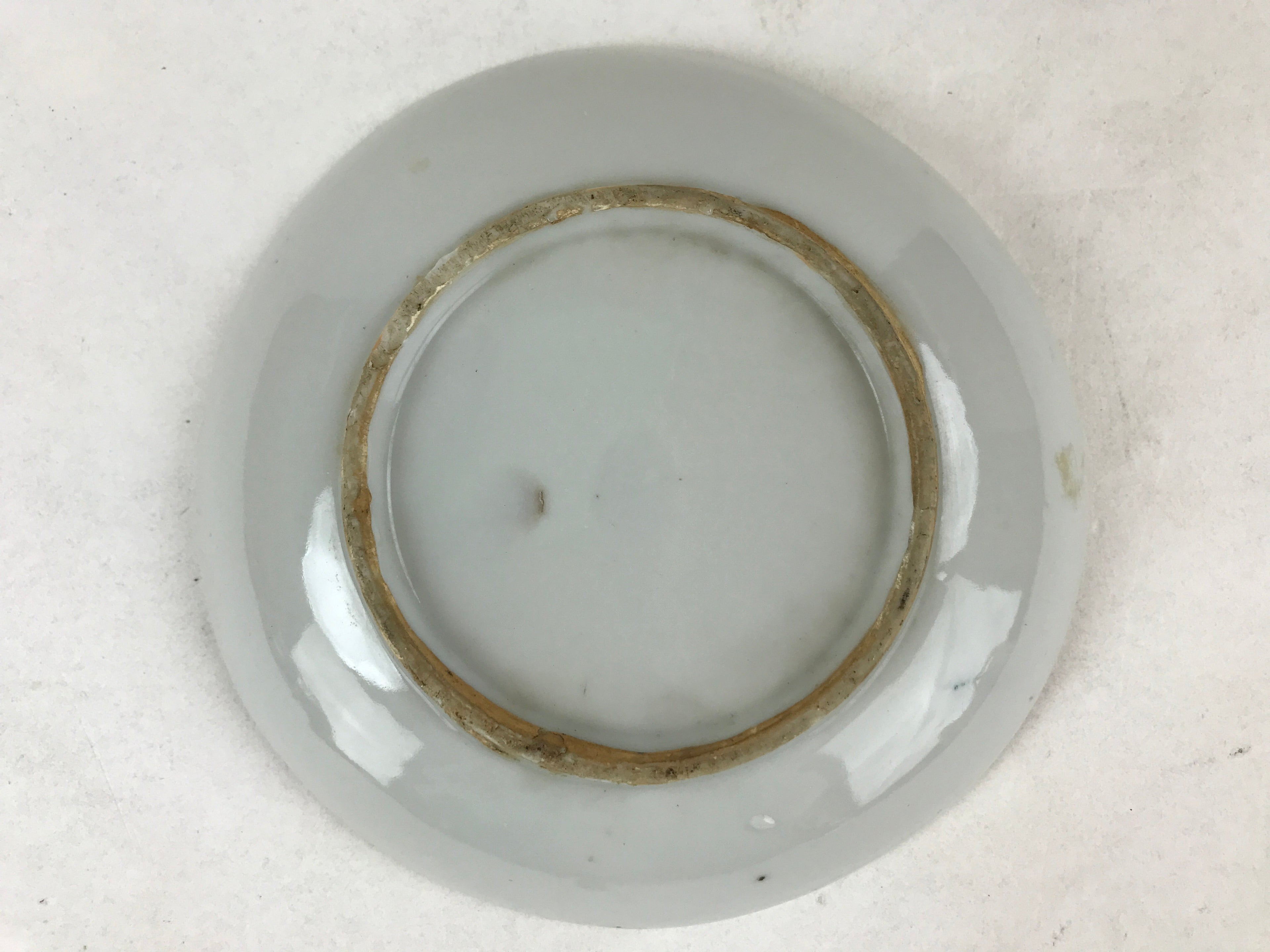 Antique Japanese Ceramic Small Plate Meimeizara Bamboo Plum Black Orange PY579