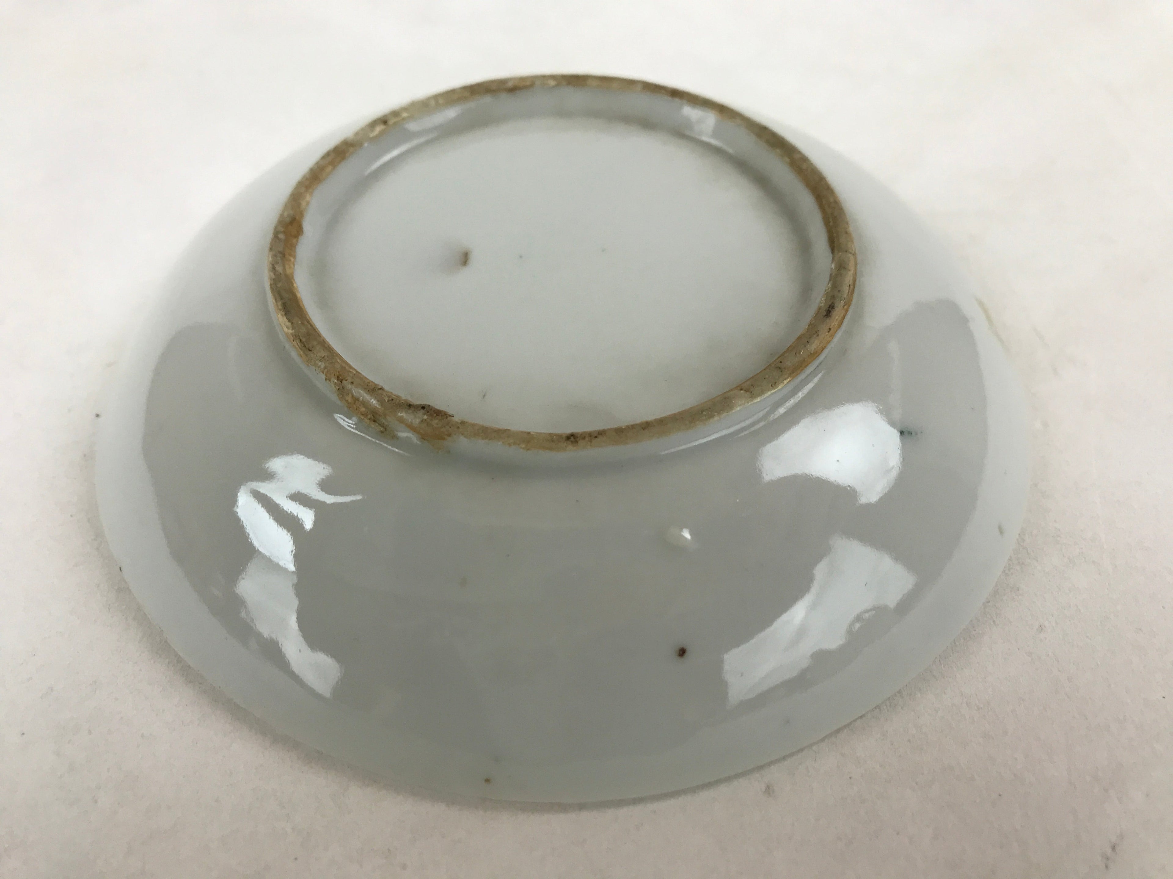 Antique Japanese Ceramic Small Plate Meimeizara Bamboo Plum Black Orange PY579