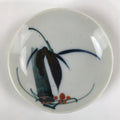 Antique Japanese Ceramic Small Plate Meimeizara Bamboo Plum Black Orange PY706