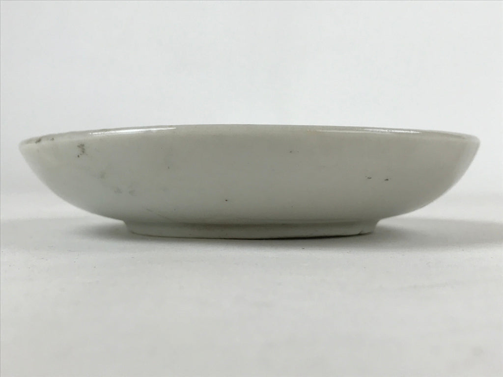 Antique Japanese Ceramic Small Plate Meimeizara Plum Blossom Floral White PY570
