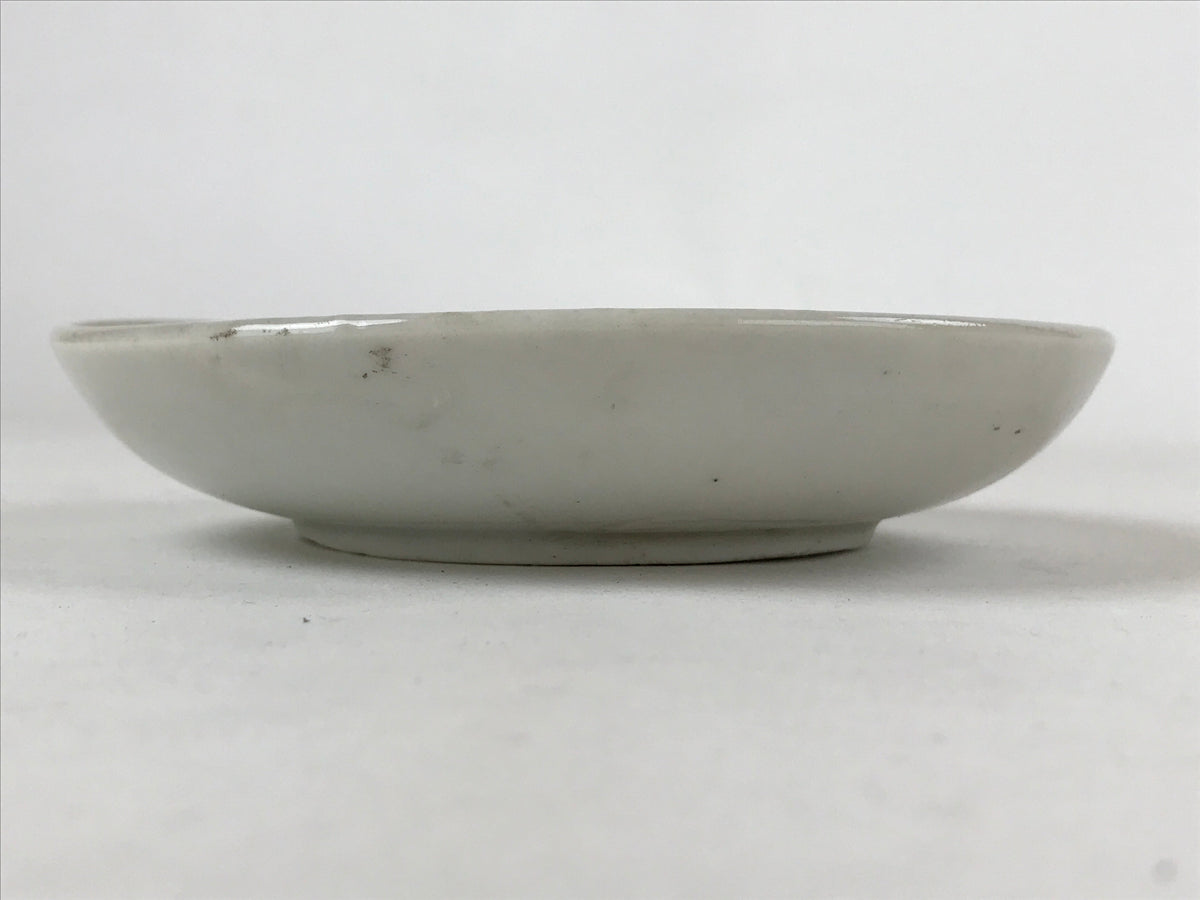Antique Japanese Ceramic Small Plate Meimeizara Plum Blossom Floral White PY571