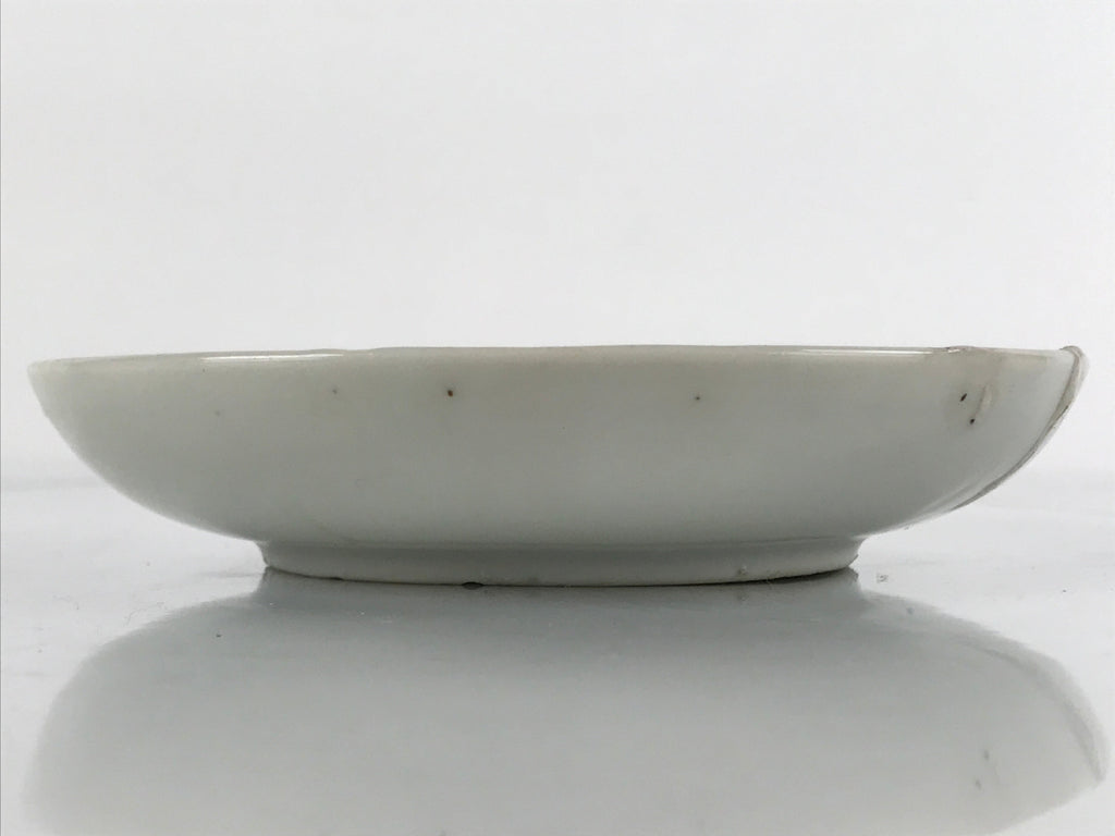 Antique Japanese Ceramic Small Plate Meimeizara Plum Blossom Floral White PY707