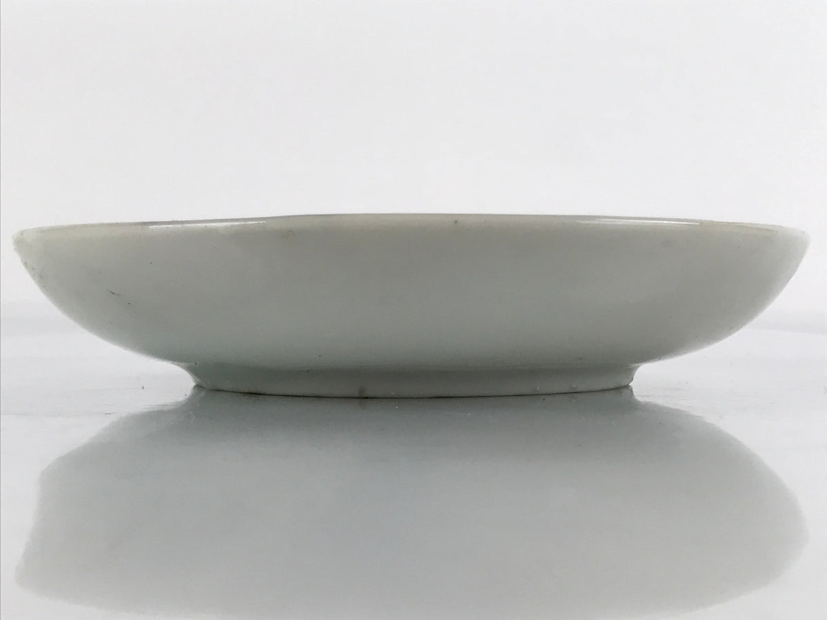 Antique Japanese Ceramic Small Plate Meimeizara Plum Blossom Floral White PY707