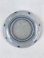 Antique Japanese Ceramic Small Plate Round White Blue Kozara PY481