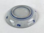 Antique Japanese Ceramic Small Plate Round White Blue Kozara PY481