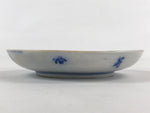 Antique Japanese Ceramic Small Plate Round White Blue Kozara PY481