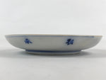 Antique Japanese Ceramic Small Plate Round White Blue Kozara PY481