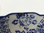 Antique Japanese Ceramic Sometsuke Bowl Cherry Blossom Floral Blue White PY661