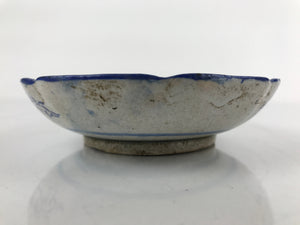 Antique Japanese Ceramic Sometsuke Bowl Cherry Blossom Floral Blue White PY661