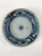 Antique Japanese Ceramic Sometsuke Bowl Chrysanthemum Blue White PY662