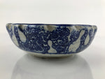 Antique Japanese Ceramic Sometsuke Bowl Shishi Lion Hyotan Gourd Blue PY660