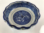 Antique Japanese Ceramic Sometsuke Bowl Shishi Lion Hyotan Gourd Blue PY660