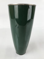 Antique Japanese Cloisonné Enamel Flower Vase Kabin Shippo Yusen Green FK95
