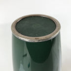 Antique Japanese Cloisonné Enamel Flower Vase Kabin Shippo Yusen Green FK95