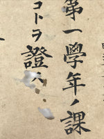 Antique Japanese Elementary School Grade Completion Certificate C1898 Paper P407