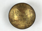Antique Japanese Gold Plated Copper Sake Cup 1922 Peace Exhibition Tokyo Guinomi