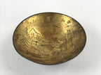 Antique Japanese Gold Plated Copper Sake Cup 1922 Peace Exhibition Tokyo Guinomi