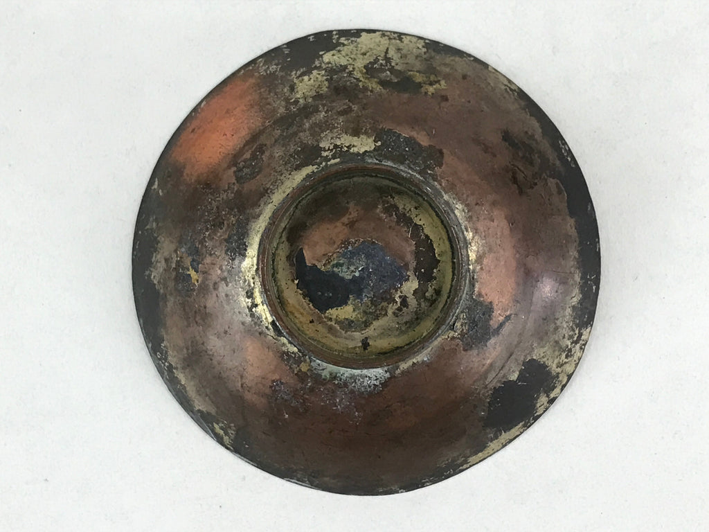 Antique Japanese Gold Plated Copper Sake Cup 1922 Peace Exhibition Tokyo Guinomi