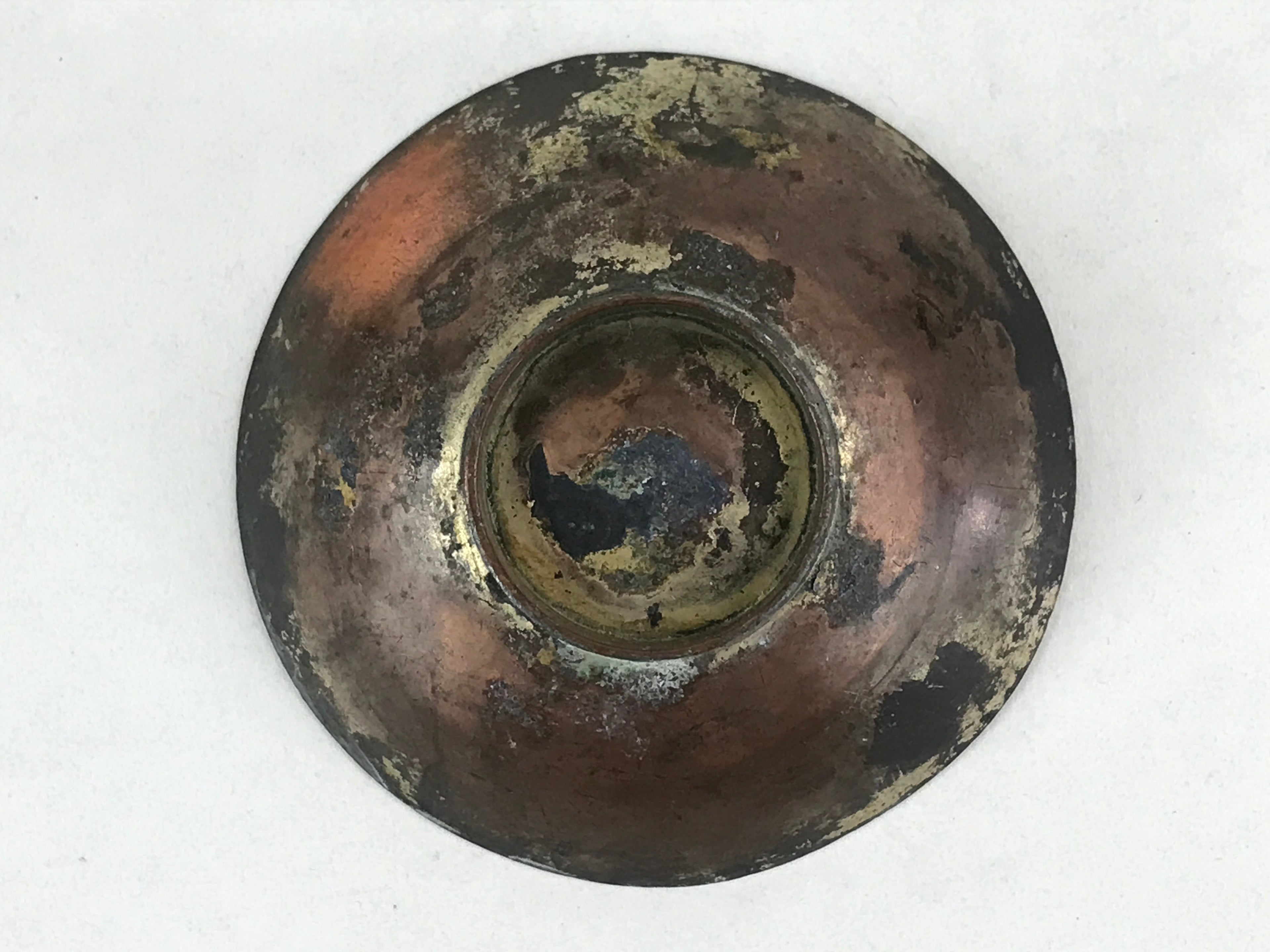 Antique Japanese Gold Plated Copper Sake Cup 1922 Peace Exhibition Tokyo Guinomi