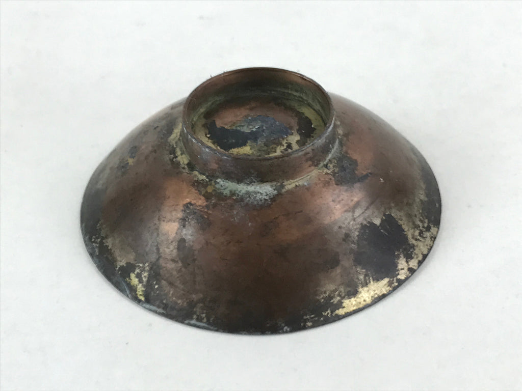 Antique Japanese Gold Plated Copper Sake Cup 1922 Peace Exhibition Tokyo Guinomi