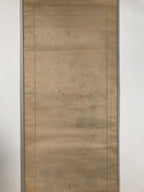 Antique Japanese Hanging Scroll Kakejiku Camellia Flower Winter Black Red KJ188