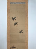 Antique Japanese Hanging Scroll Kakejiku Flying Bird Plover Fall Color KJ190