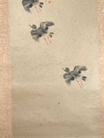 Antique Japanese Hanging Scroll Kakejiku Flying Bird Plover Fall Color KJ190