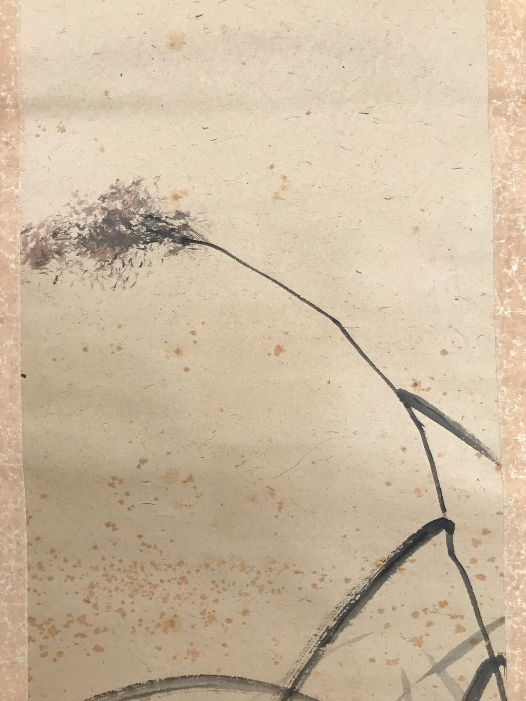 Antique Japanese Hanging Scroll Kakejiku Flying Bird Plover Fall Color KJ190